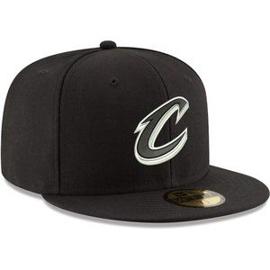 Cleveland Cavaliers New Era Black & White Logo 59FIFTY Fitted Hat Size 8 Rare